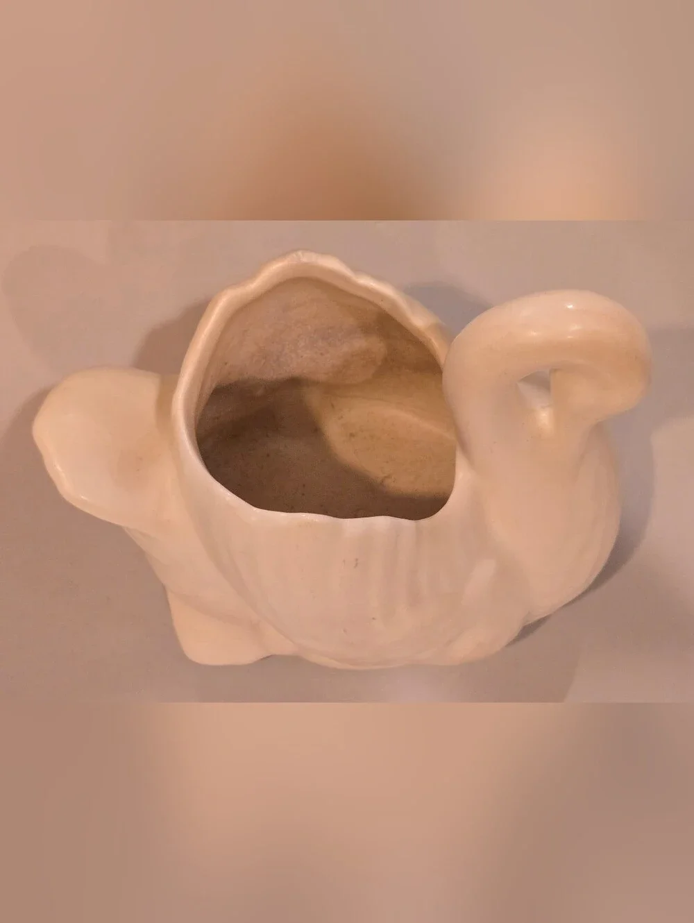 Vintage Red Wing Pottery White Ceramic Swan Planter